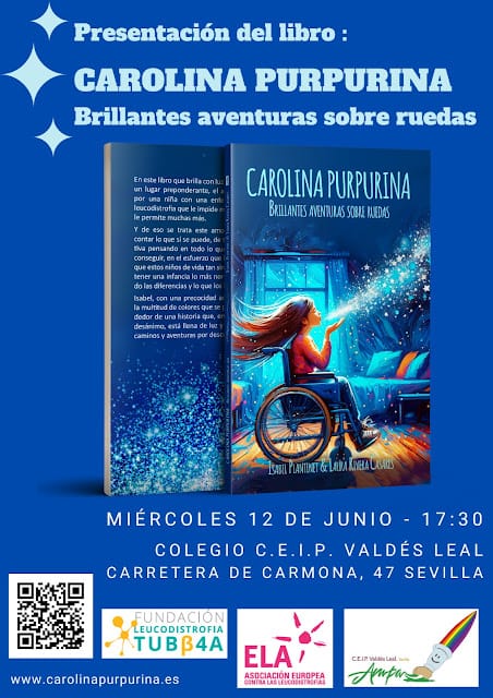 Plakat der Buchvorstellung in der C.E.I.P. Valdés Leal in Sevilla, am Mittwoch, dem 12. Juni um 17:30 Uhr.